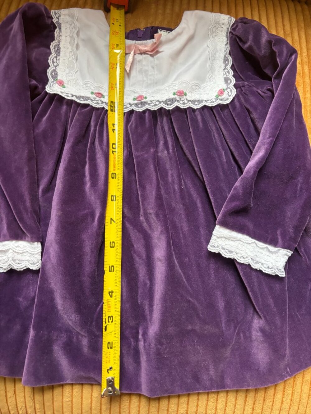 Vintage early 1990s Toddler Babydoll Pilgrim Style Corduroy Dress